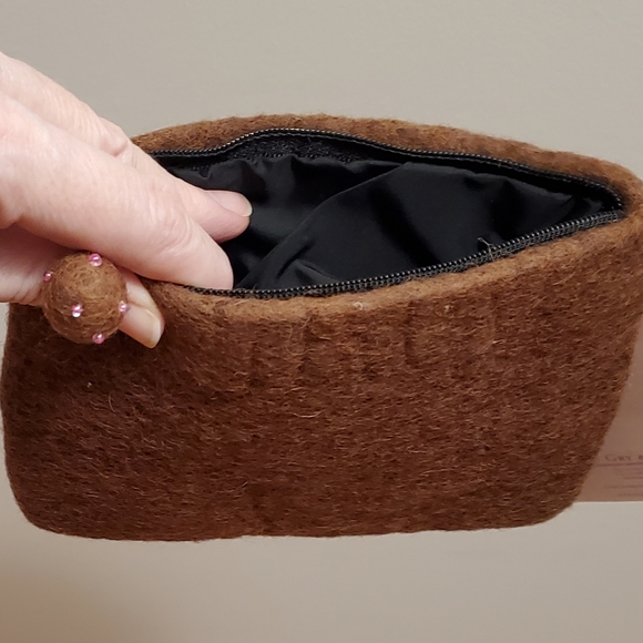 Felted Wool Zippered Pouch Purse - Picture 3 of 6